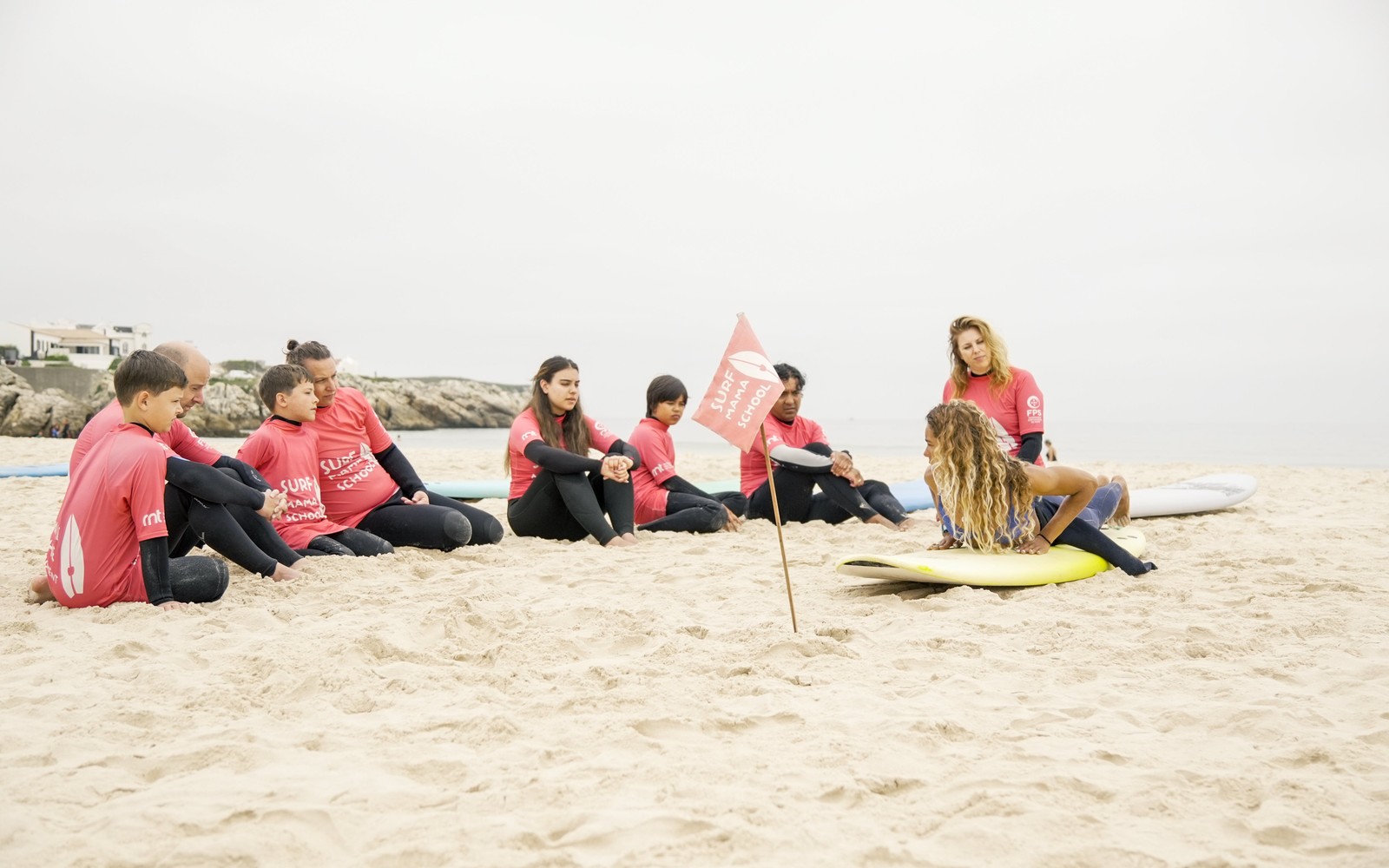 Surf coaching session beside the beach in Peniche