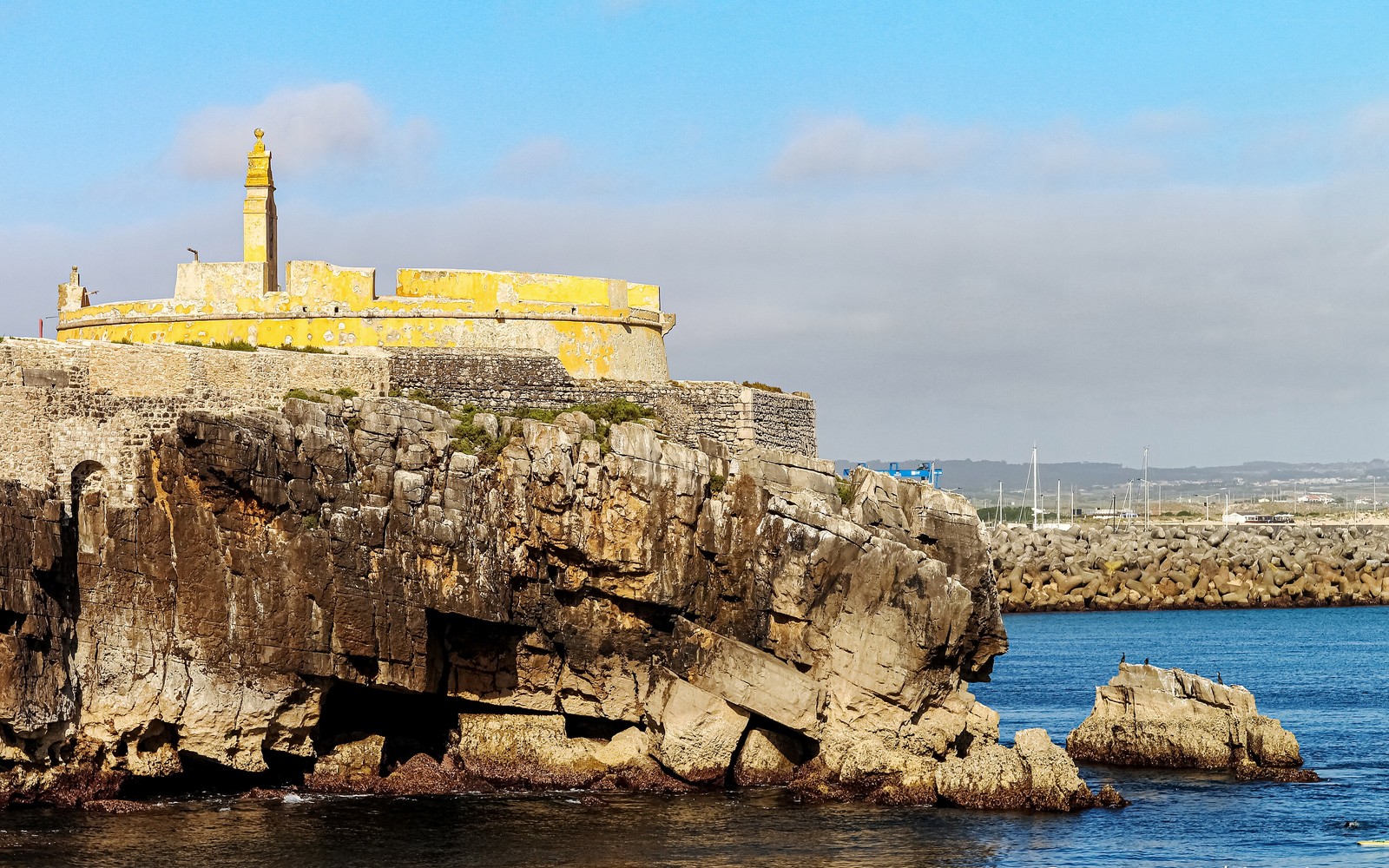 Historic fort and lighthouse on the Peniche coast
