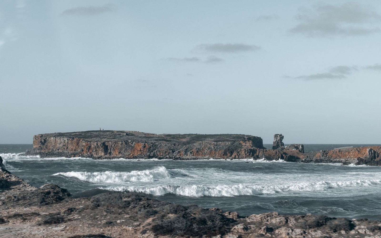Wide coastal view of Peniche and the Atlantic Ocean