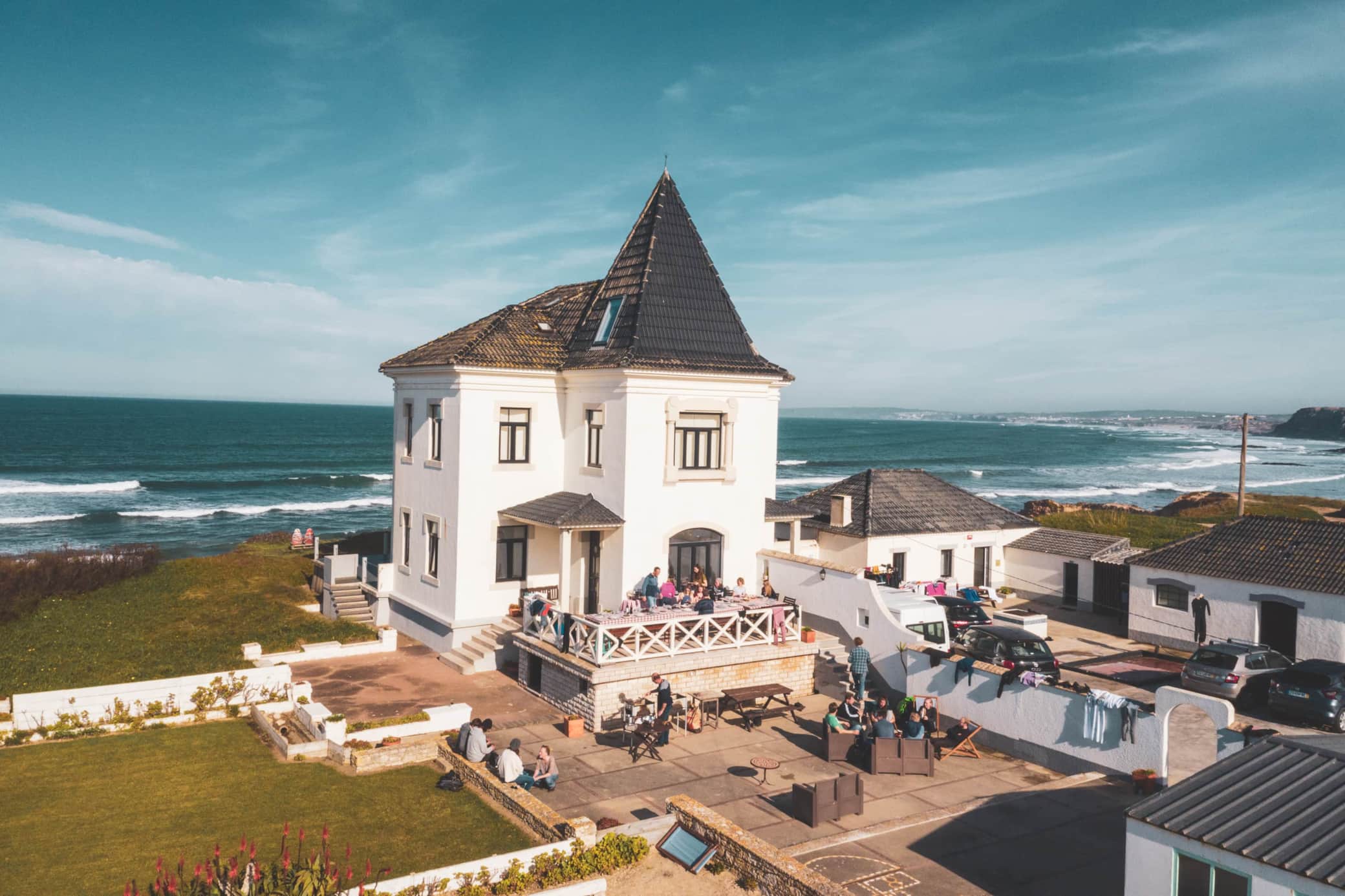 Surfcastle guesthouse above the Atlantic surf on Baleal Island